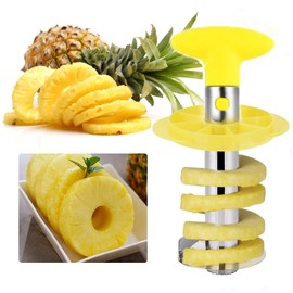 OITUGG Pineapple Cutter Slicer and Corer: [3-in-1] Stainless Steel Pineapple Cutter for Pineapple Corer & Pineapple peels & Pineapple Slices - with 8 Pcs Fruit Forks [Reinforced: Thicker Sharp Blade]