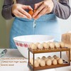 Sishynio Double Layer Egg Tray Holder Countertop - Wooden Fresh