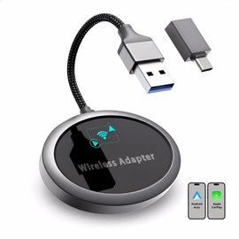 GPY 2-in-1 Wireless CarPlay Adapter 2026 for Apple & Android Auto Adapter