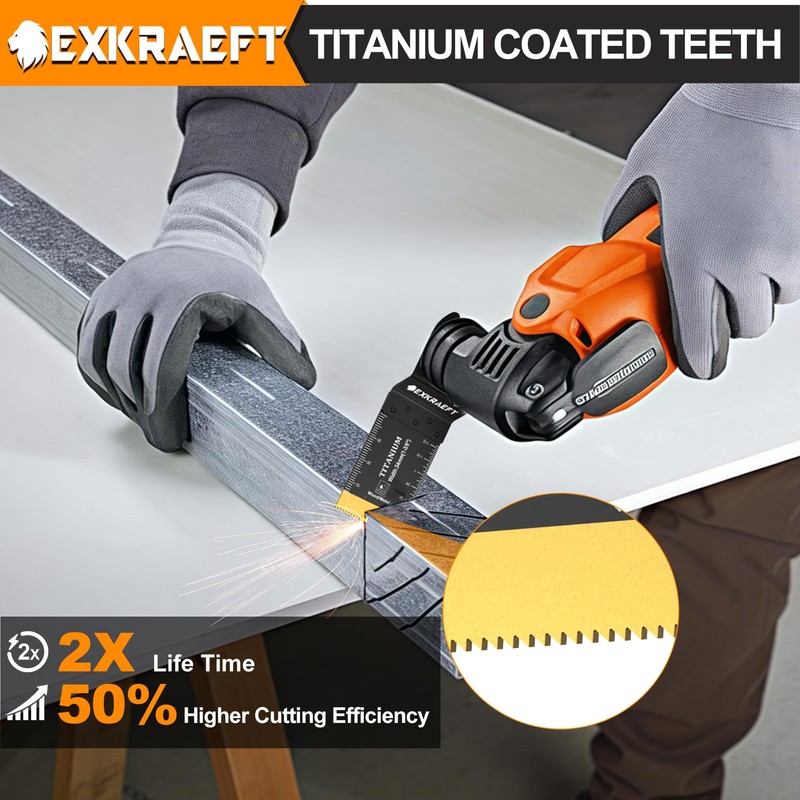 110 PCS Multitool Blades Oscillating Tool Blade, Universal Titanium Oscillating
