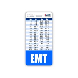 EMT Badge Buddy Vertical w/Height & Weight Conversion Charts (Standard, Blue)