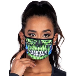 Leg Avenue M1011-10122 Zombie Skull Face Mask, O/S, Black