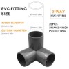 10Pcs 3 Way Elbow Connectors, Furniture Grade PVC Pipe Connectors
