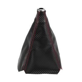 X AUTOHAUX Shift Boot Cover Dust Proof Car Carbon Fiber Pattern Red Line