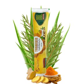 Turmeric Toothpaste with Saffron, Tea Tree, Aloe Vera and Ginger - Paraben Free & Refreshing Oral Care for Sensitive Teeth - Halal - Pack of 3