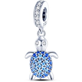 NUJIFFY 925 Sterling Silver Charms Bead for Bracelets & Necklaces, Sea Turtle Charm Bracelets Beads, Starry Sea Style Jewelry for Women Men