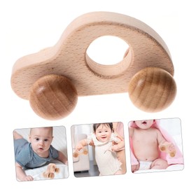 LIFKOME Wooden Grasping Car Inertial Trolley for Easy to Push Safe Teething Relief Strengthens Finger Wrist Skills Engaging Grasp Training Vehicle