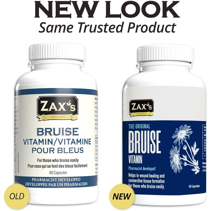 ZAX'S Bruise Vitamin Pharmacist Developed Bruising Supplements Potent Bruising Swelling