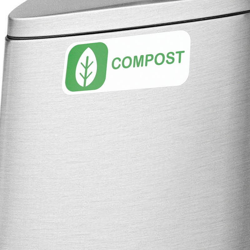 Garbage Trash Recycle Compost Stickers - 3 Durable Vinyl Labels
