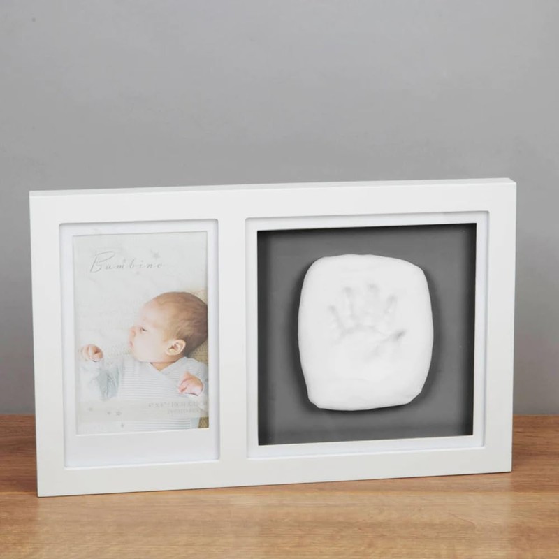 Bambino Baby Hand/Foot Print Photo Frame Kit - White, 25cm
