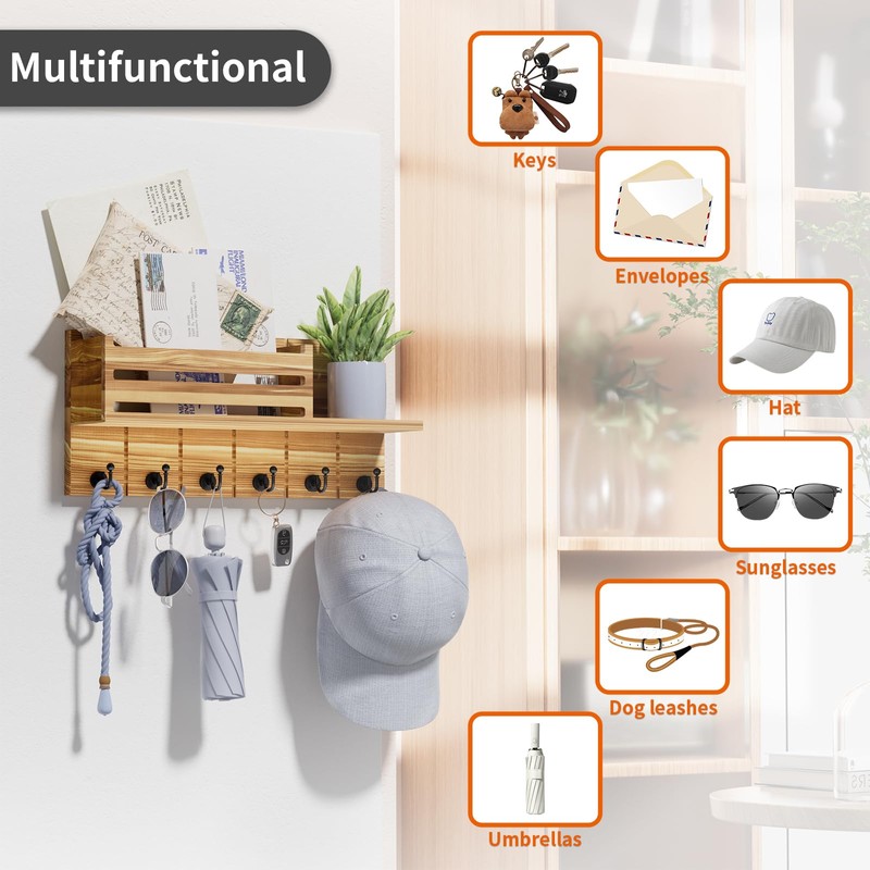 SWTYMIKI Key Holder for Wall - Key Hooks Wall Mounted