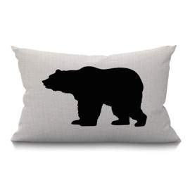 BGBDEIA Bear Cushion Cover,Throw Pillow Cover Black Bear Decorative Pillow Case Home Decor 20x12 Inches Pillowcase 30 x 50 cm