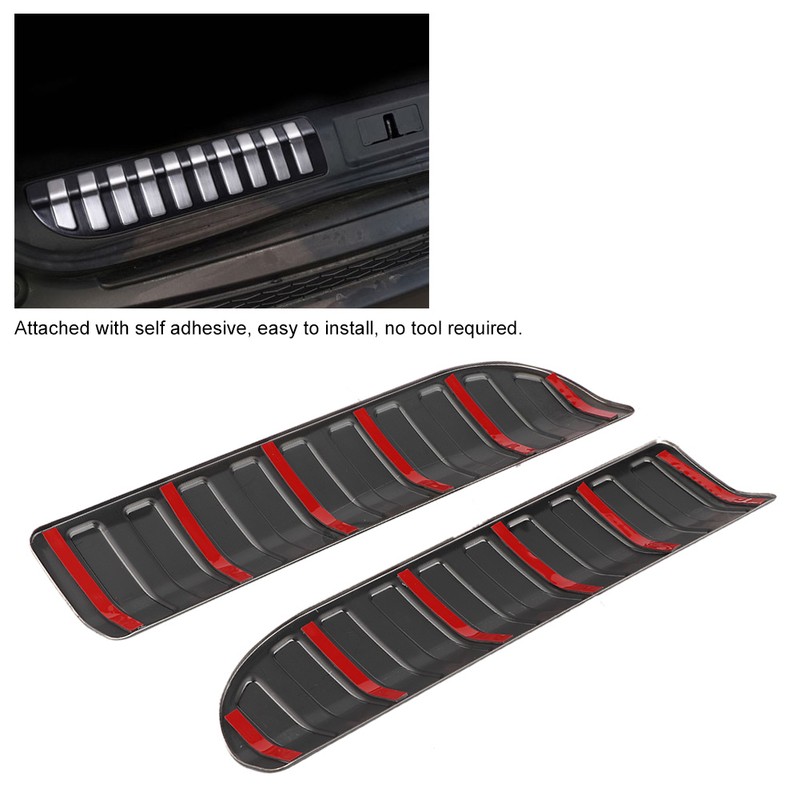 2pc Car Inner Rear Bumper Guard Protector Scuff Sill Plate