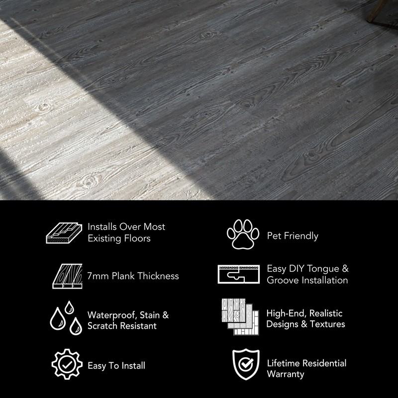 Allure 9" x 48" x 7mm, 12mil Luxury Vinyl Plank