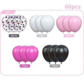 White Pink Black Rose Red Balloons and Confetti Balloons for Graduation Wedding Baby Shower Birthday Carnival Party Decoration