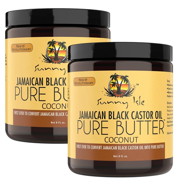 Sunny Isle Jamaican Black Castor Oil Pure Butter With Coconut 8oz (Pack of 2)