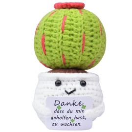 Mwmoeen Pocket Hug Positive Flower, Creative Knitting Wool, Positive Sunflower, Positive Potato, Positive Cactus, Best Friend Gifts for Girlfriend, Small Gifts for Women