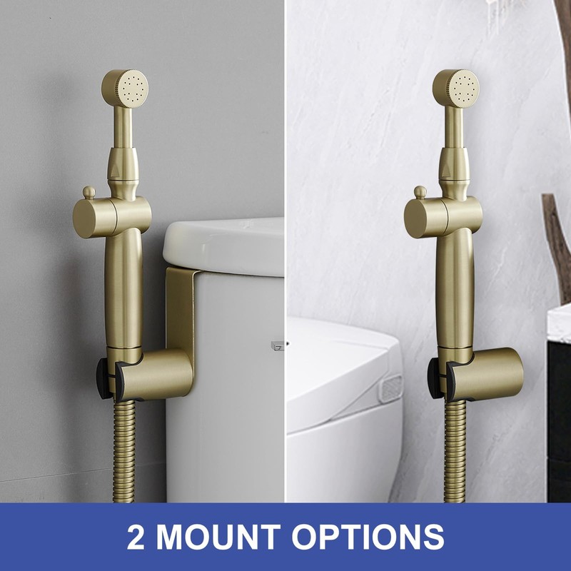 Greenspring Bidet Sprayer for Toilet Brushed Gold Bidet Attachment for