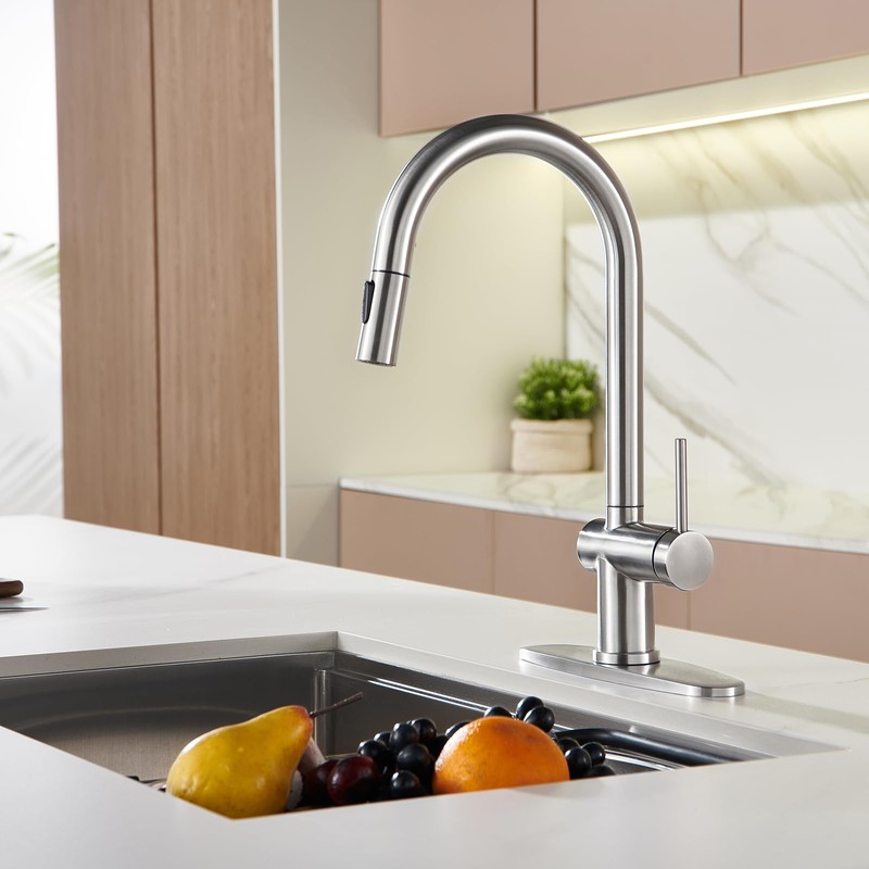Touchless Kitchen Faucet with Pull-Down Sprayer, Single Handle Smart Motion