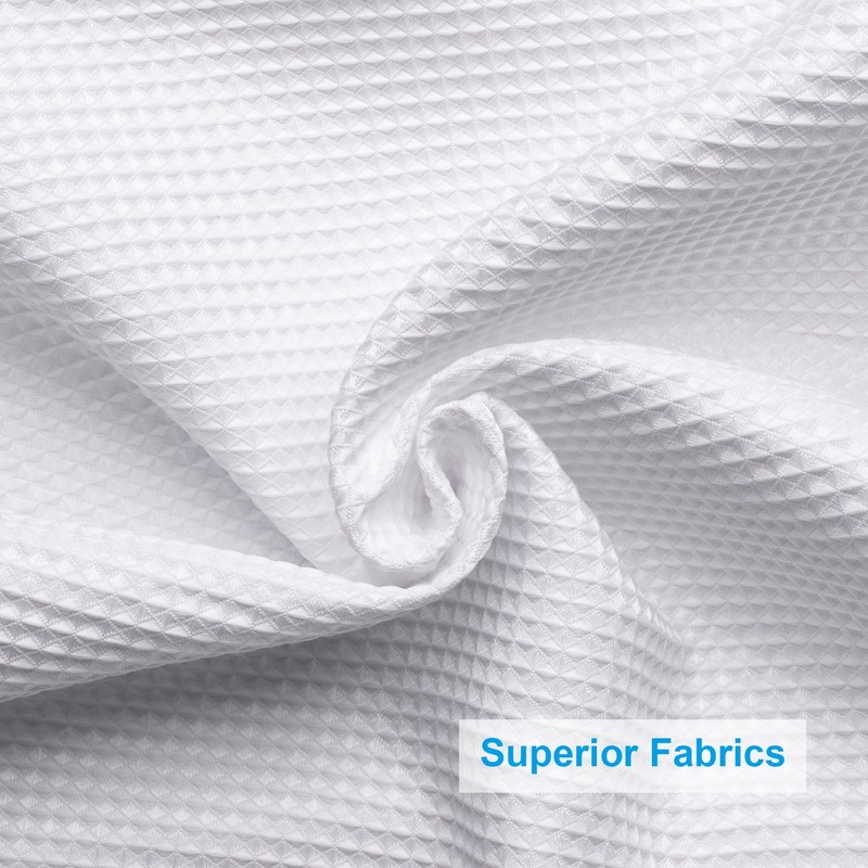 AmazerBath Extra Long Shower Curtain 96 Inches Long, Waffle Shower