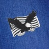 Eagle USA Flag Black White Patch for Iron-On or Sew