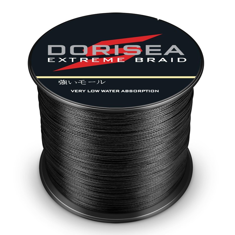 Dorisea Extreme Braid 100% Pe Black Braided Fishing Line 109Yards-2187Yards