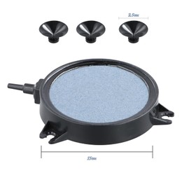 Duronge Aquarium Air Stone, 10 cm Air Stone Disc with 3 Strong Suction Cups, Nano Bubble Stone for Aquarium, Air Stone Disc, for Air Pumps, Fish Tank Bucket
