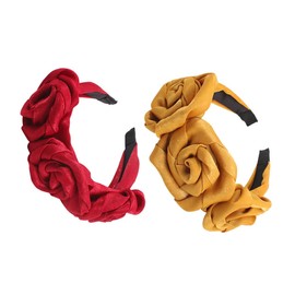 TOVINANNA 2pcs Rose Headband for Women Elegant Floral Hair Accessories Chic Fabric Hairbands for Summer Spa Versatile Hair Accessories for All Hairstyles