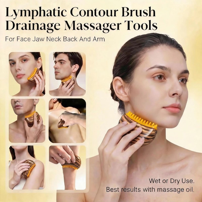 TwinWolf Lymphatic Drainage Gua Sha Face & Body Brush for