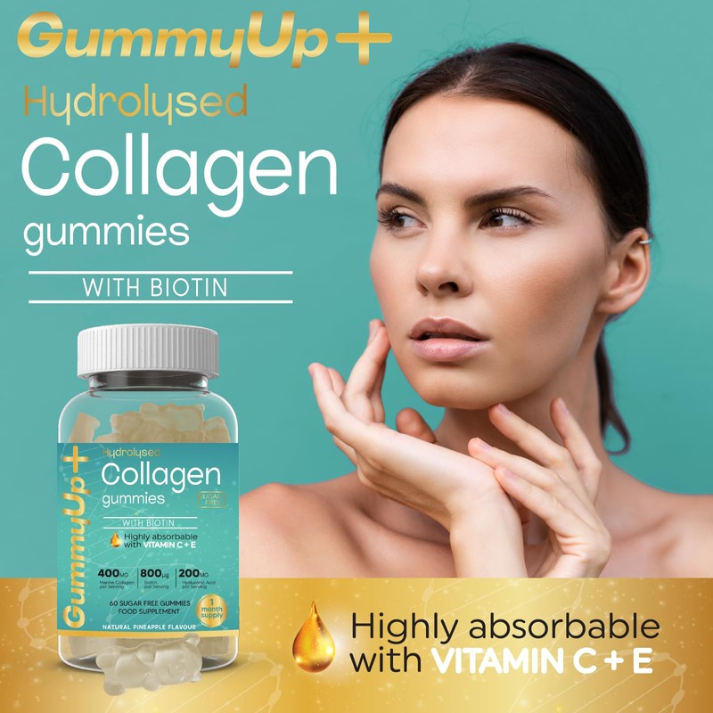 Sugar Free Hydrolysed Marine Collagen Gummies with Biotin + Hyaluronic