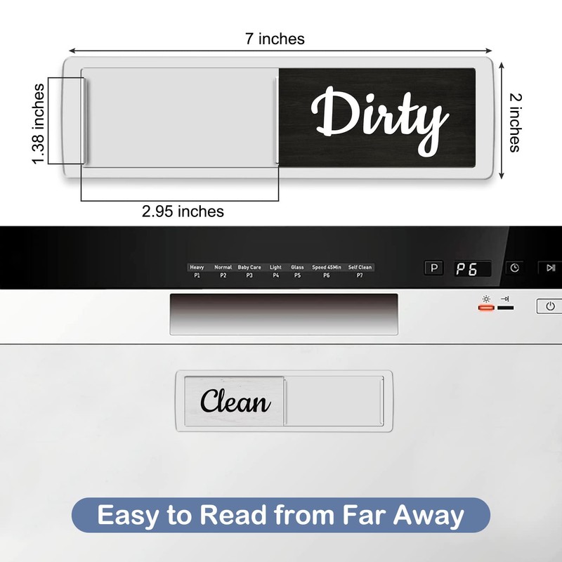 Oxepleus Dishwasher Magnet Clean Dirty Sign, Farmhouse Rustic Wood Design