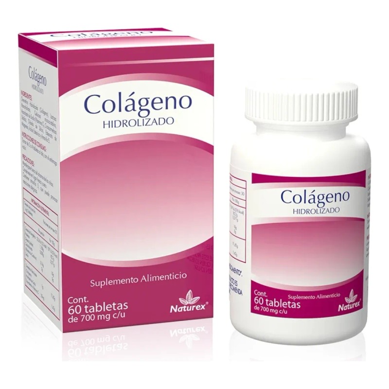 3 Frascos Colágeno Hidrolizado 700 Mg Naturex C/180 Tabletas