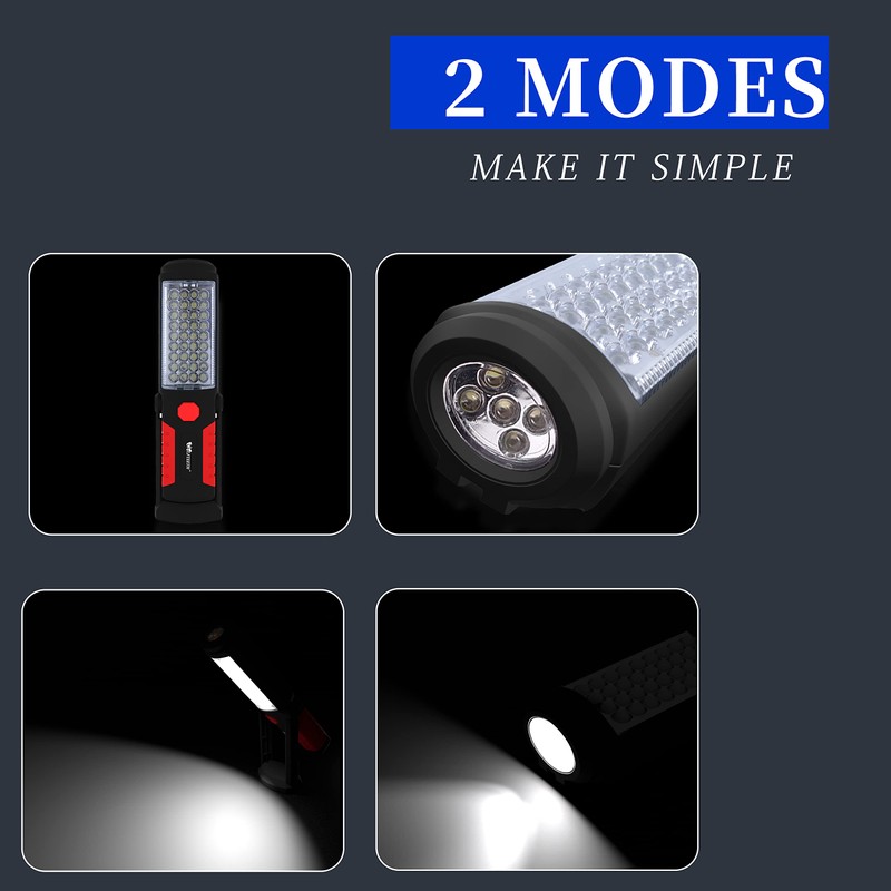 Wolfteeth LED Work Light, Rechargeable Magnetic Flashlights for Mechanics, 360°