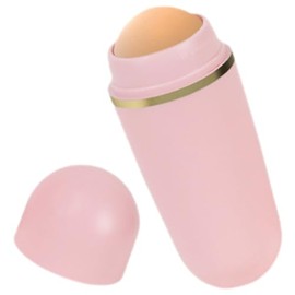 Ipetboom 2pcs Face Oil Absorbing Rollers Volcanic Stone Face Skin Oil Absorbing Stick Facial Skin Oil Blotting Stick Pink