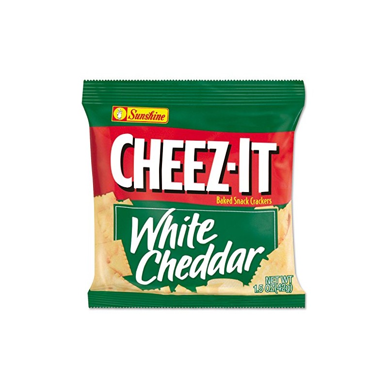 Cheez-It Crackers, 1.5oz Single-Serving Snack Bags, White Cheddar, 8/Box