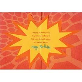 Designer Greetings Blue Bike with Gold Foil Wheel Spokes Juvenile Birthday Card for Grandson