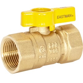Eastman Straight Gas Brass Ball Valve, 3/4 in FIP x 3/4 in FIP, 1/4-Turn Handle, 60011B