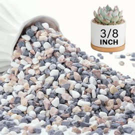 NUPICK 12 lbs Pebbles for Indoor Plants, 3/8 Inch Pea Gravel for Fish Tank, Decorative Rocks for Succulent, Natural River Stones for Vases, Cactus, Landscaping, Bird Bath, Aquarium, Mixed