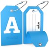 Initial Luggage Tag with Full Privacy Cover and Stainless Steel