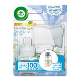 Airwick Essential Oils Air Freshener Electrical Plug In Kit Crisp Linen and Lilac, 19ml
