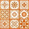 9-Pack Reusable Wall Floor Tile Stencils 8x8 Inches Spanish Stencils