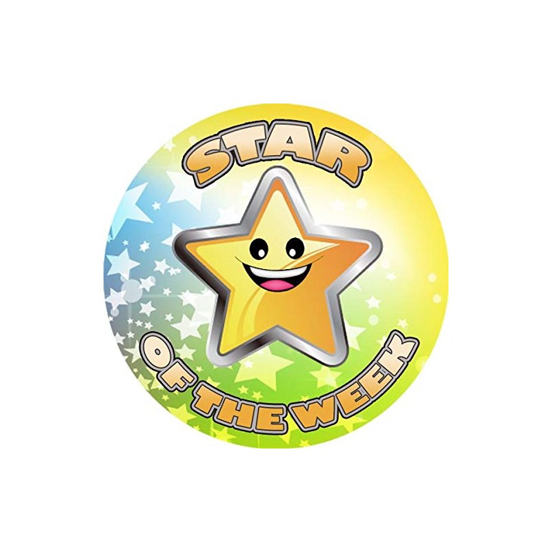 144 Star of the Week 30 mm Reward Stickers for