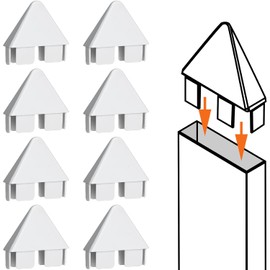 Pelopy 8 Packs Vinyl Picket Fence Caps 7/8" x 3" Vinyl Picket Fence Parts White Post caps for Outdoor Garden (Pointed Style)