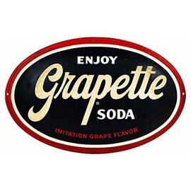 Victory Vintage Signs Reproduction Aged Looking Enjoy Grapette Soda Nostalgic Sign 9”X14”