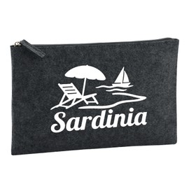 Huuraa Kulturbeutel Sardinia Italien Geschenk 1 Liter Charcoal Filz Sardinia Geschenkidee