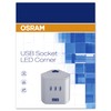Osram Linear LED Corner USB Socket Under-Cabinet Luminaire, Silver, 8