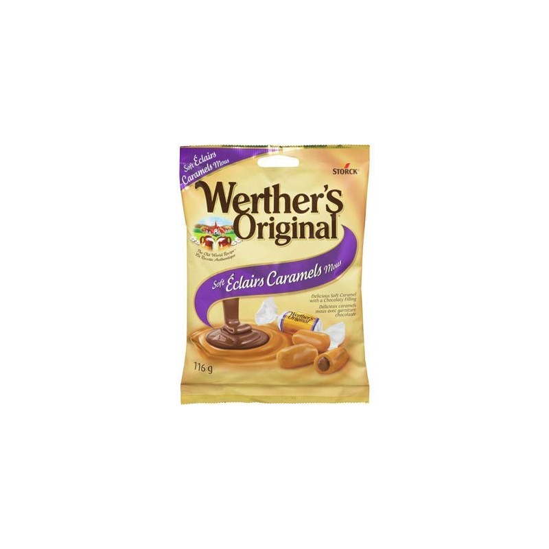 Werther's Original Soft Eclairs Caramel Candies, 116g/4.1oz, (Imported from Canada)
