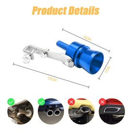 JNNJ 2 Pieces Car Turbo Sound Exhaust Whistle, Turbo Whistle for Car Exhaust Pipes Aluminium Alloy Car Tailpipe Silencer for All Vehicles Models (Blue)