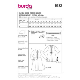 Burda Style #5732 Women's Sewing Pattern Slip On Blouse and Tunic Dress Size 18-20