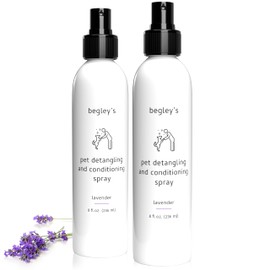 Begley's Pet Detangling Spray - Premium Essential Oil Scented Detangler Spray for Dogs, Puppies & Cats - Dog Leave in Conditioner Spray - Dematting Spray for Dogs & Pets - 8 oz, Lavender